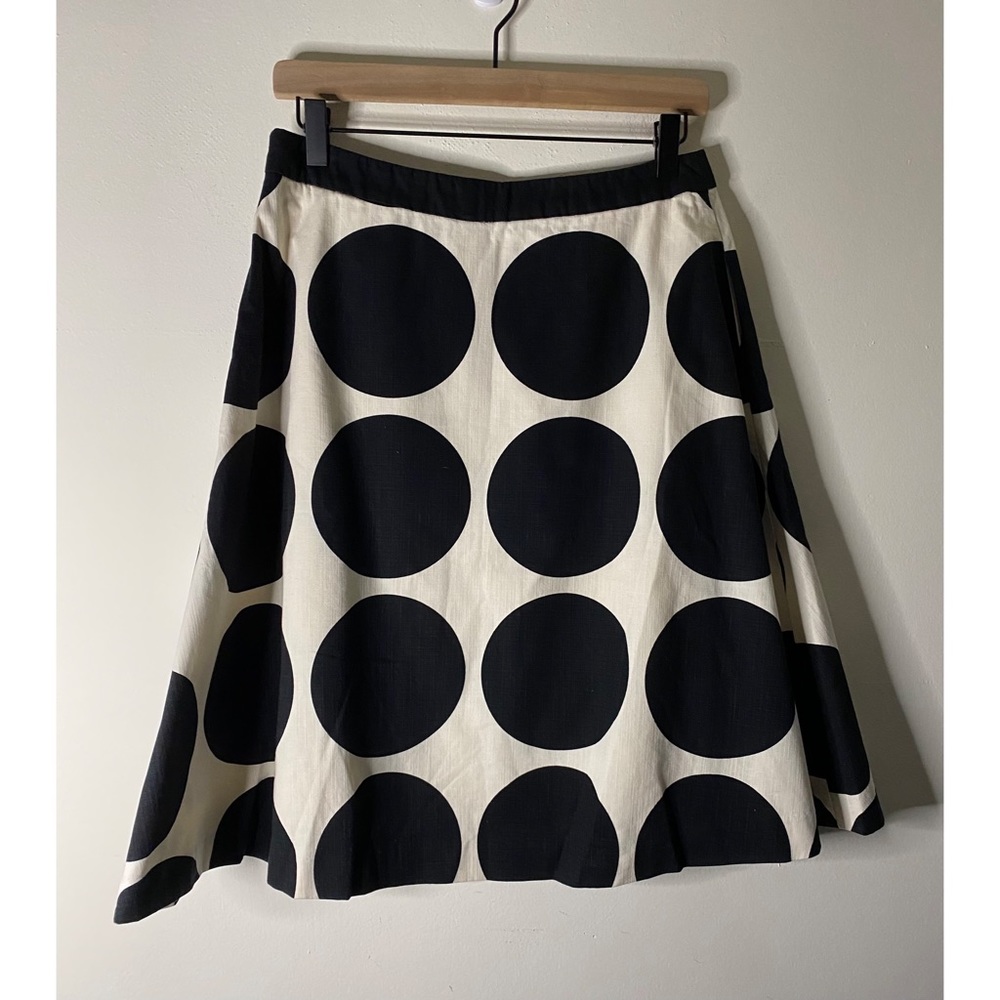 Boden Black and White Polka Dot A-Line Skirt, Size 6 - Picture 2 of 6